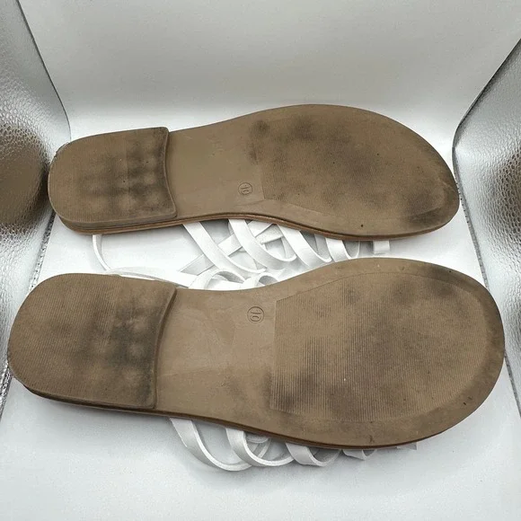 SO Women's White Ankle Strap Sandals Size 10 Casual Summer Shoes - Picture 4 of 4